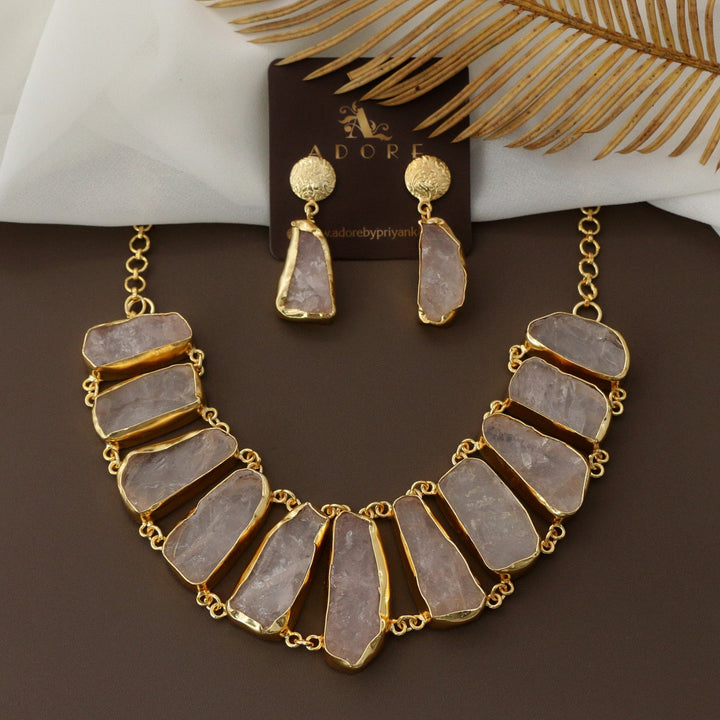 Piera Raw Stone Neckpiece With Earring