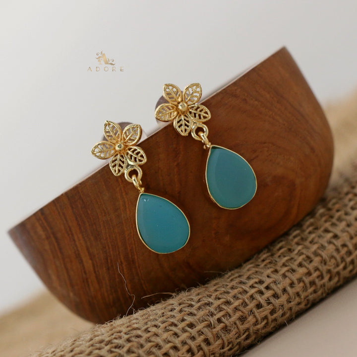 Raw Stone Pavani Flower Drop Earring