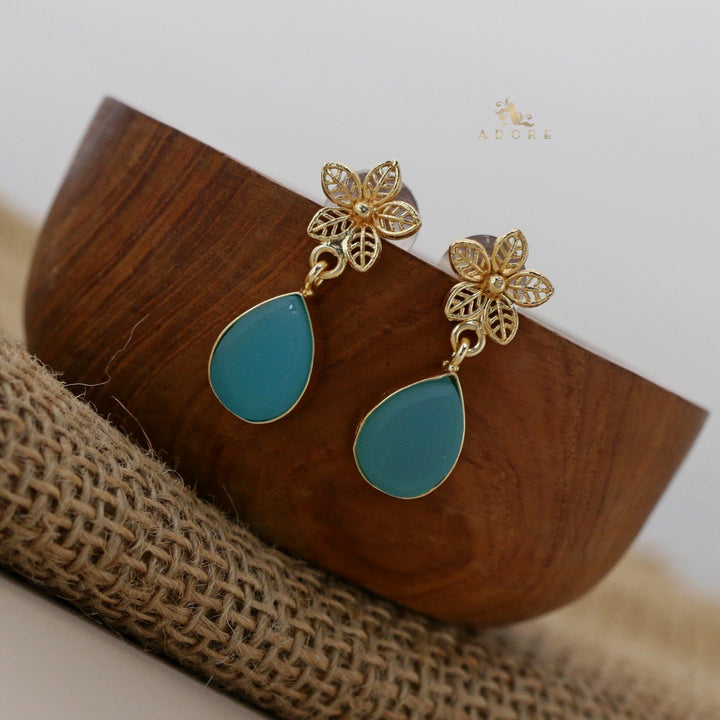 Raw Stone Pavani Flower Drop Earring