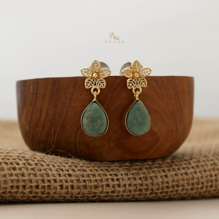 Raw Stone Pavani Flower Drop Earring