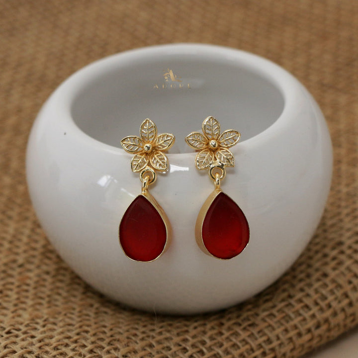 Raw Stone Pavani Flower Drop Earring