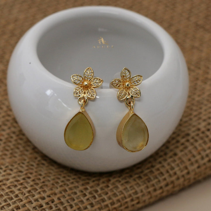 Raw Stone Pavani Flower Drop Earring