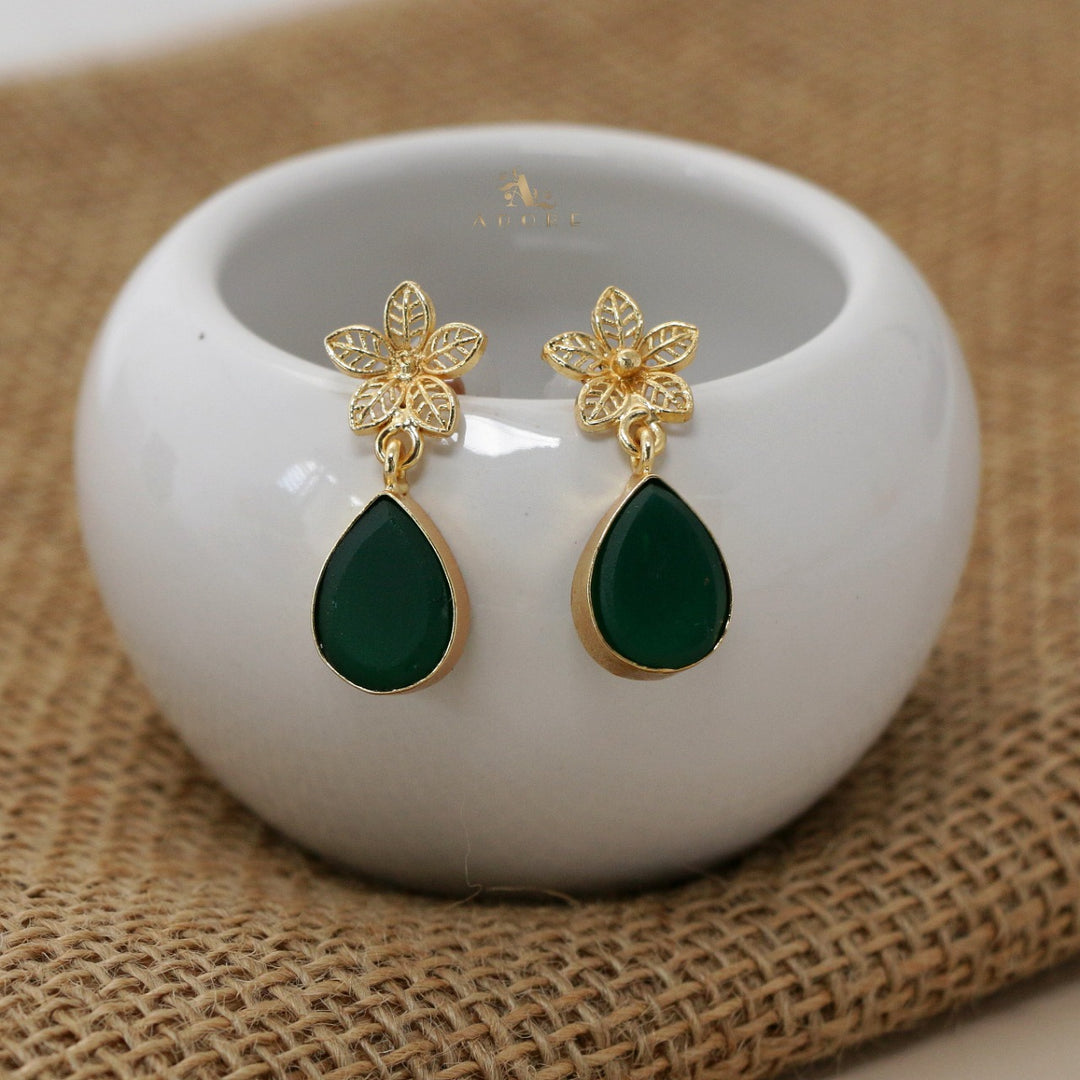 Raw Stone Pavani Flower Drop Earring