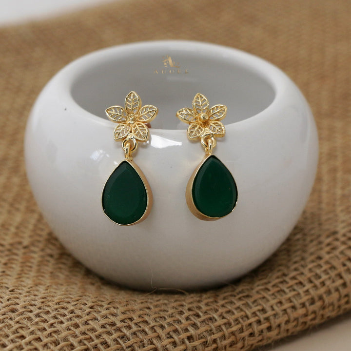 Raw Stone Pavani Flower Drop Earring