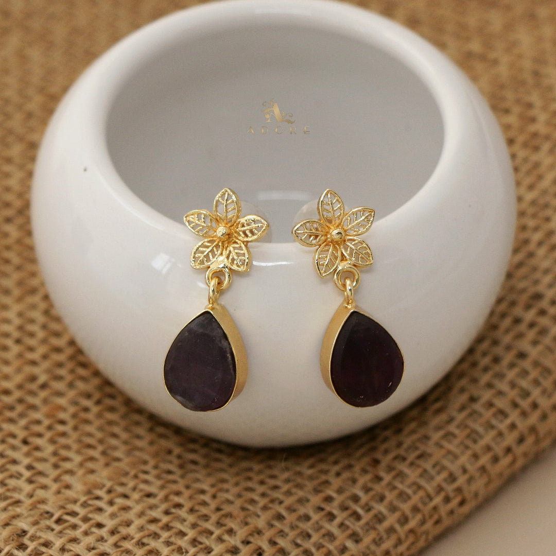 Raw Stone Pavani Flower Drop Earring