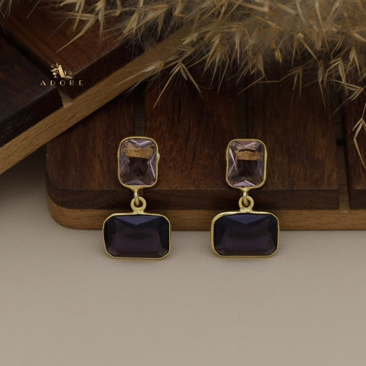 Tinashe Glossy Dual Rectangle Earring