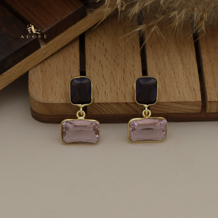 Tinashe Glossy Dual Rectangle Earring