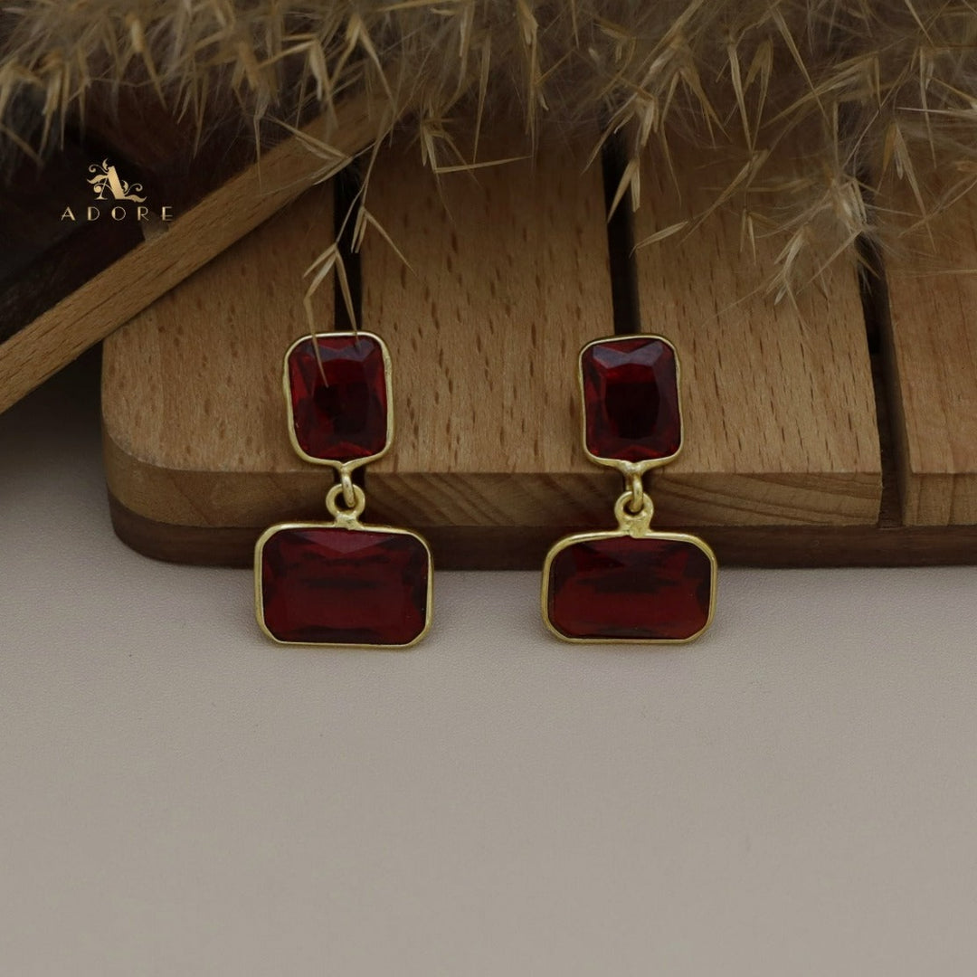 Tinashe Glossy Dual Rectangle Earring