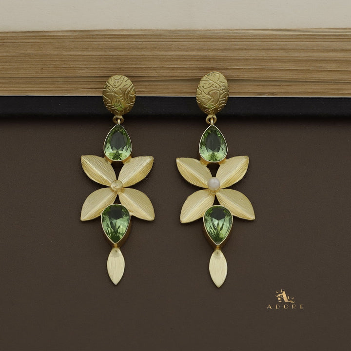 Floral Fara Pearl Dual Drop Earring