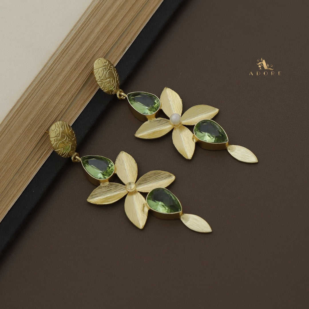 Floral Fara Pearl Dual Drop Earring