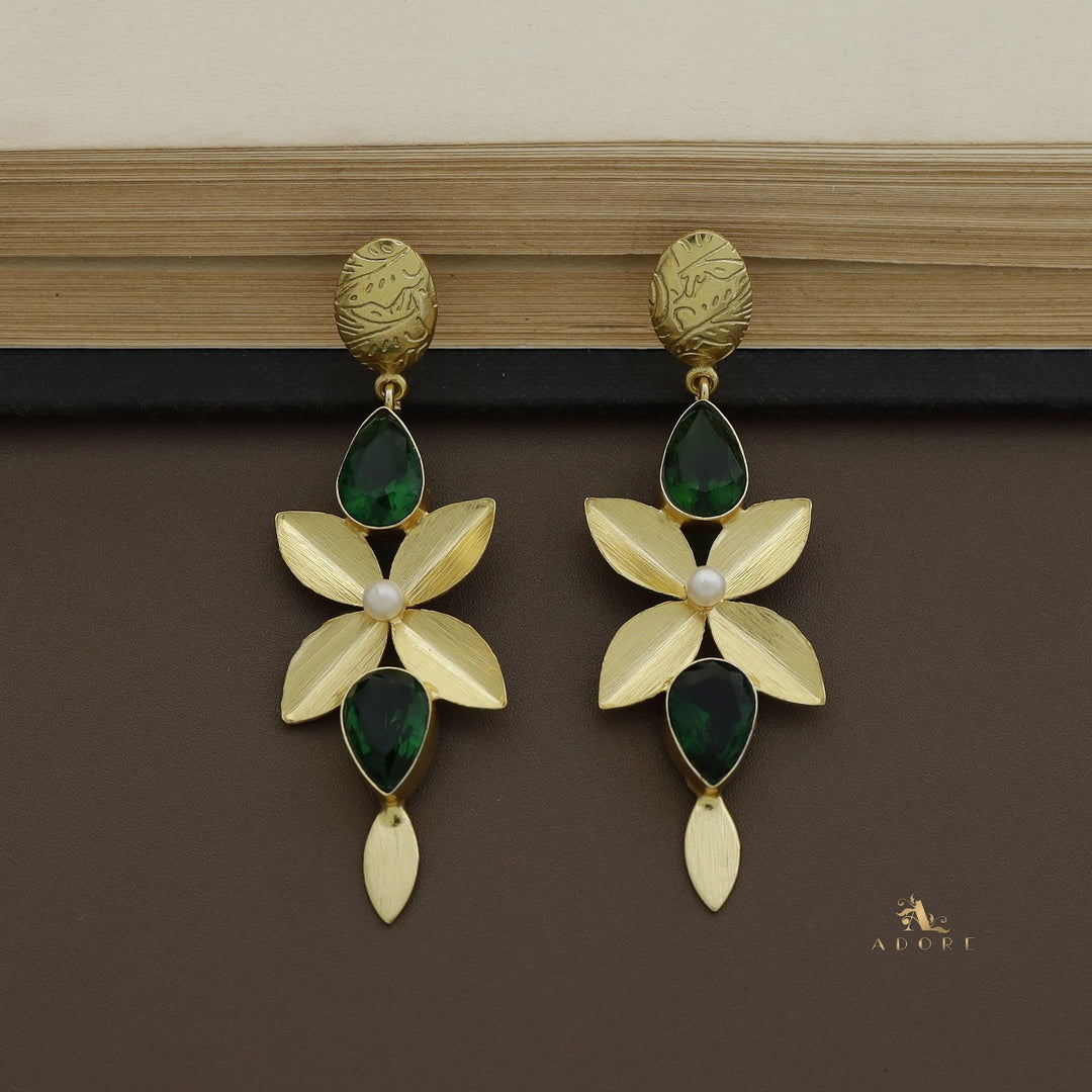 Floral Fara Pearl Dual Drop Earring