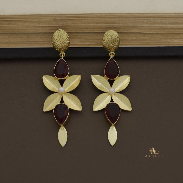 Floral Fara Pearl Dual Drop Earring