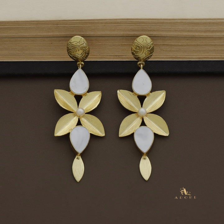 Floral Fara Pearl Dual Drop Earring