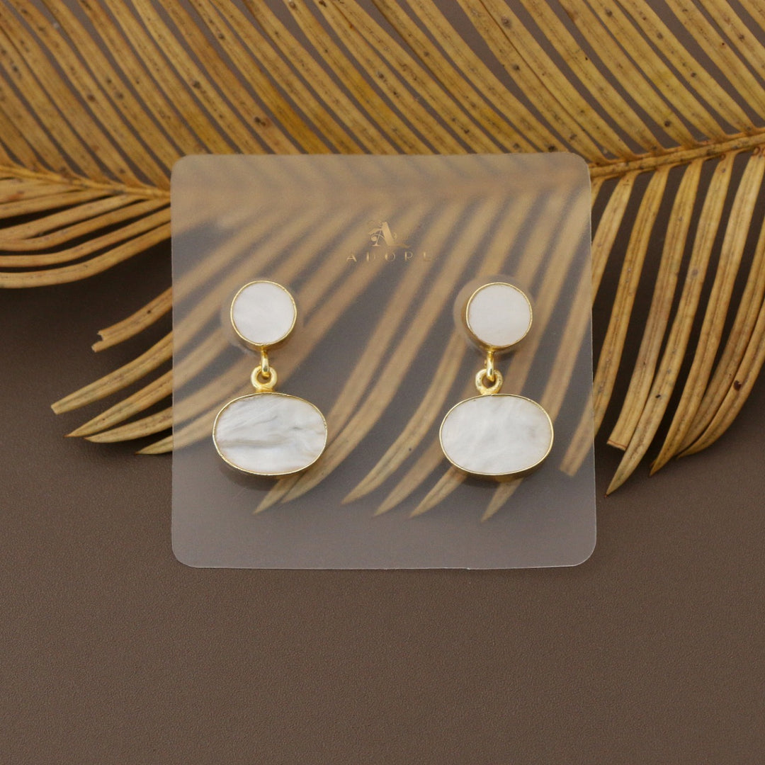 Rhea MOP Glossy Oval Earring