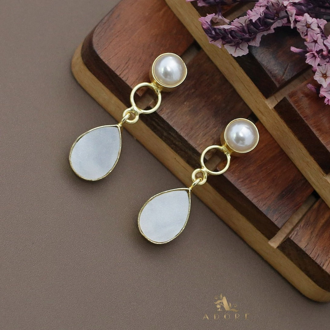 Harsha Pearly Circle Mop Drop Earring