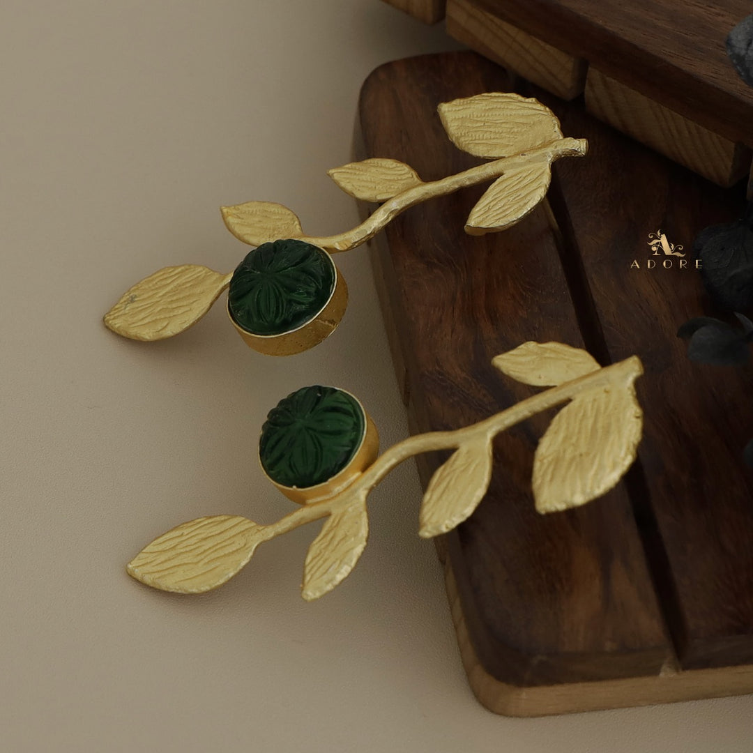 Carved Leafy Branch Earring