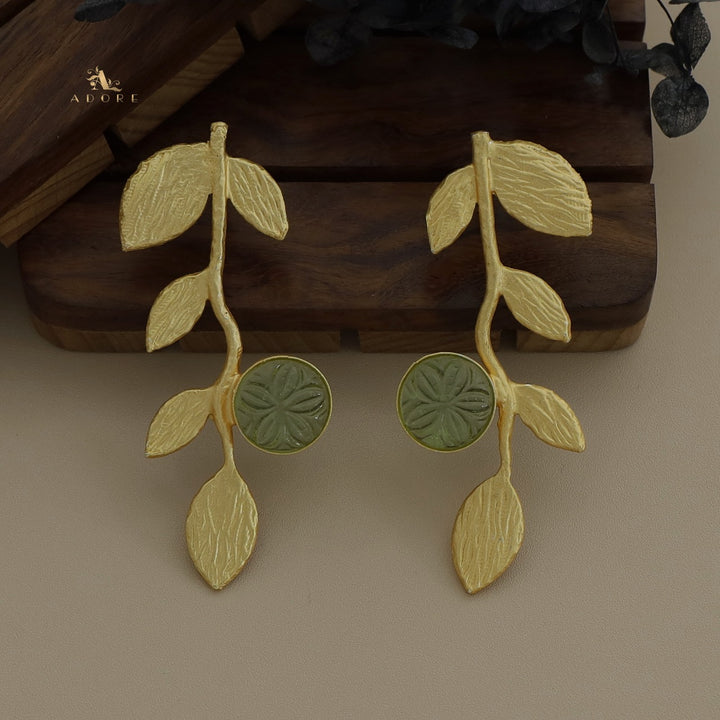 Carved Leafy Branch Earring