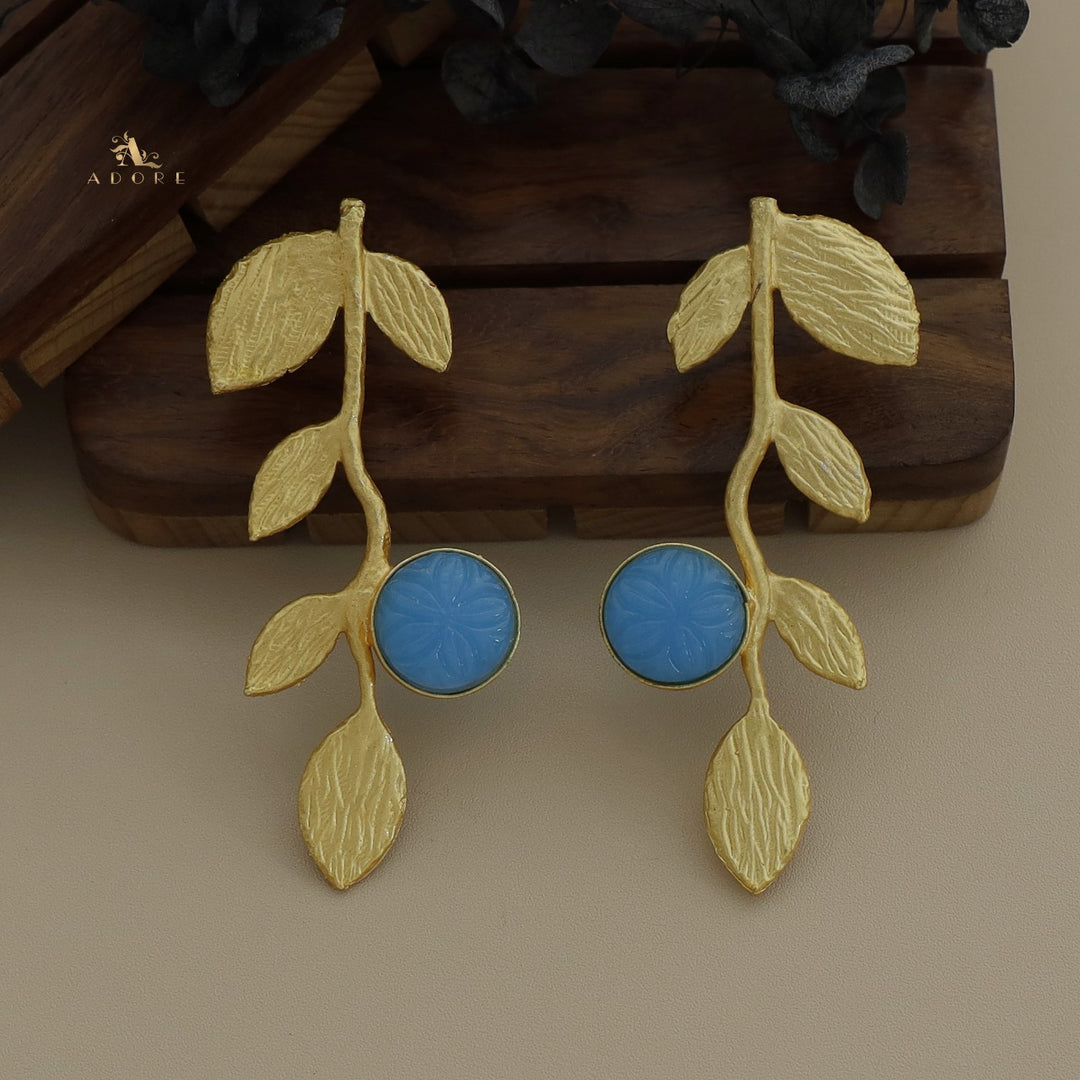 Carved Leafy Branch Earring