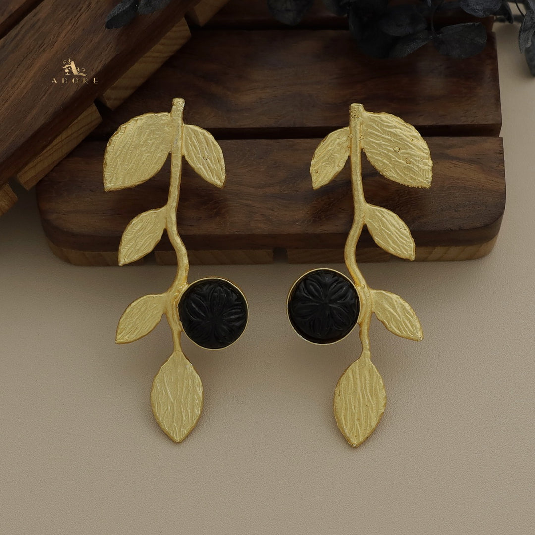 Carved Leafy Branch Earring