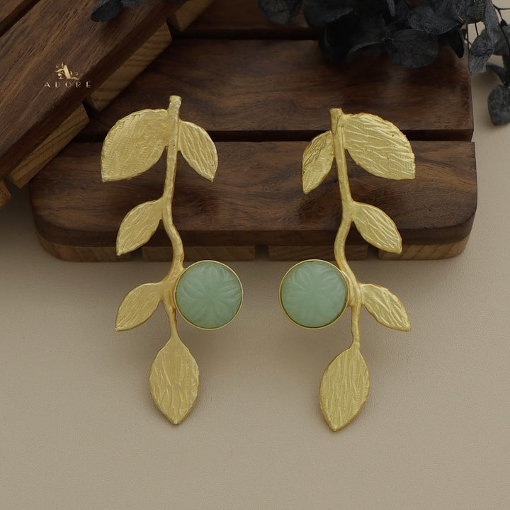 Carved Leafy Branch Earring