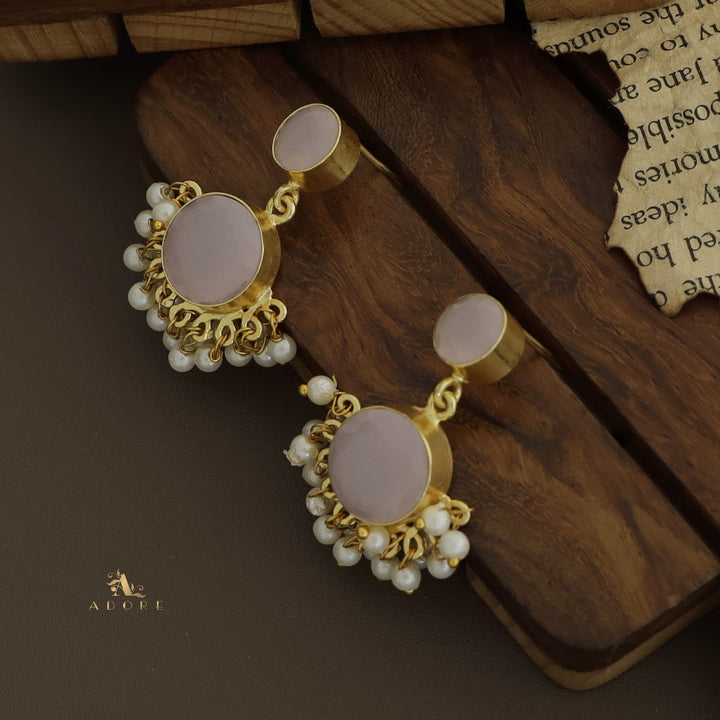 Yelo Glossy Round Cluster Pearl Earring