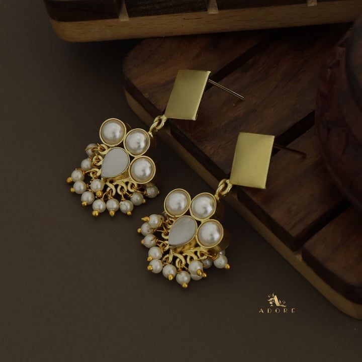 Golda Diamond Pearly MOP Earring