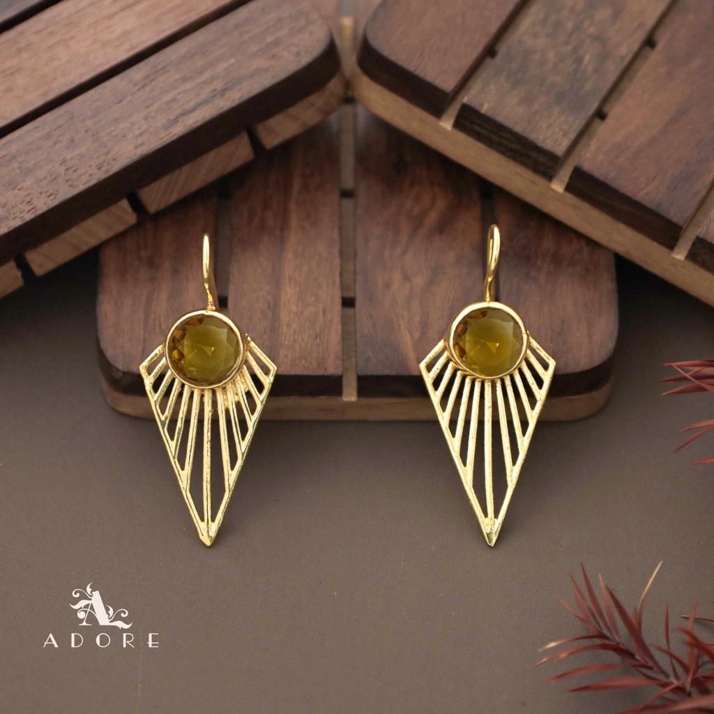 Glossy Golden Spear Earring