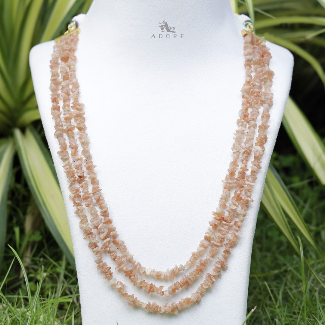 Lavendria 3 Layer Raw Stone Long Neckpiece